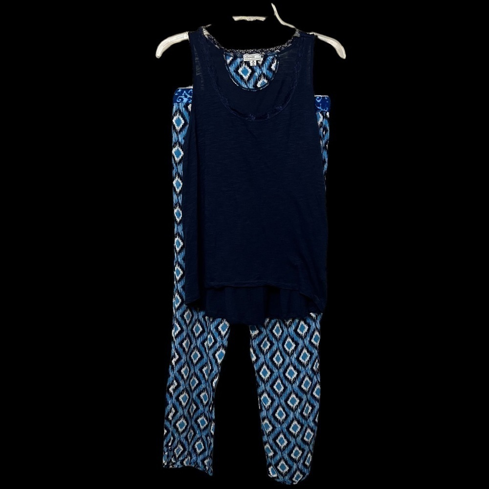 LOUNGE AFFAIR (NWOT) PJ SET (TOP & BOTTOM) SIZE M. DRAWSTRING WAIST - Picture 2 of 12